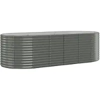 vidaXL Hochbeet Verzinkter Stahl 249x100x68 cm Grau