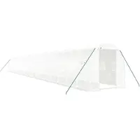 vidaXL Gewächshaus mit Stahlrahmen Weiß 40 m² 20x2x2 m