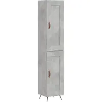 vidaXL Highboard Betongrau 34,5x34x180 cm Holzwerkstoff