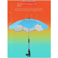 TAUOH Universeller Kinderwagen-Sonnenschirm, Verstellbar, UV-Schutz, Blau