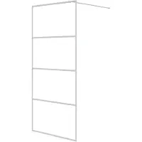 vidaXL Duschwand für Begehbare Dusche Weiß 90x195 cm ESG-Klarglas