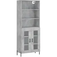 vidaXL Highboard Betongrau 69,5x34x180 cm Holzwerkstoff