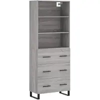 vidaXL Highboard Grau Sonoma 69,5x34x180 cm Holzwerkstoff