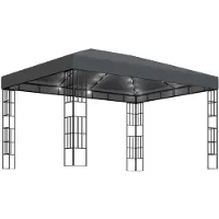 vidaXL Pavillon mit LED-Lichterkette 3x4 m Anthrazit