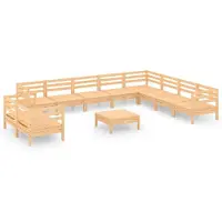 vidaXL 11-tlg. Garten-Lounge-Set Massivholz Kiefer