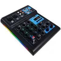 TAUOH 4-Kanal-RGB-Soundkarten-Mischpult Professioneller Audio-4-Kanal-Soundmixer für Live-Streaming