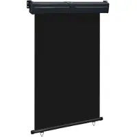 vidaXL Balkon-Seitenmarkise 125x250 cm Schwarz