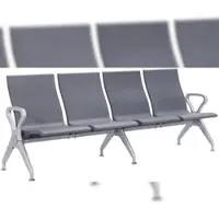 DELUKE Wartebank ERIK 4-Sitzer 228x59x89cm, Kunststoff, Grau Sitzbank Wartezimmer Airport-Bank