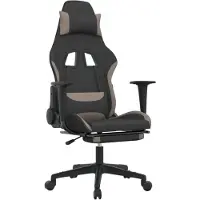 vidaXL Gaming-Stuhl mit Fußstütze Schwarz und Taupe Stoff