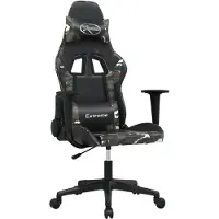 vidaXL Gaming-Stuhl Schwarz und Tarnfarben Kunstleder