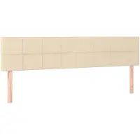 vidaXL Boxspringbett mit Matratze Creme 160x200 cm Stoff