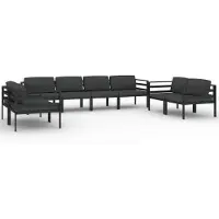 vidaXL 8-tlg. Garten-Lounge-Set mit Kissen Aluminium Anthrazit