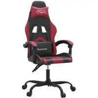 vidaXL Gaming-Stuhl Drehbar Schwarz und Weinrot Kunstleder