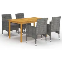 vidaXL 5-tlg. Garten-Essgruppe Grau