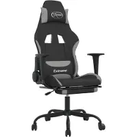 vidaXL Gaming-Stuhl mit Fußstütze Schwarz und Hellgrau Stoff