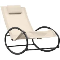 vidaXL Sonnenliege mit Kissen Stahl und Textilene Creme