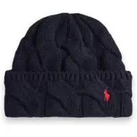 Ralph Lauren für Damen. 455P18125001 Mütze aus Wollmischung mit marineblauen Streifen (OSFA), Lässig, Wolle