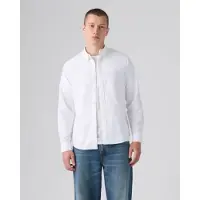 Levi's für Herren. 0085A-0002 Housemark Standard-Hemd in Weiß (M), Lässig, Baumwolle, Langarm