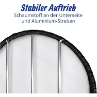 Relaxdays Schwimmendes Tablett, 2 in 1 Pooltablett für Getränke & Snacks, HD: ca. 20x80 cm, Rattan, unsinkbar, schwarz