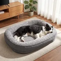 Markenlos Hundebett für große Hunde - Waschbares, weiches und atmungsaktives Design, 90x60x9 cm