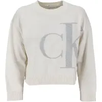 Calvin Klein Long Sleeve Monogram Sweater Tofu Größe: M | Pullover Outlet | Damen