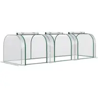Outsunny FOLIENGEWÄCHSHAUS Treibhaus Frühbeet mit Tür Pflanzenaufzucht Folie Stahl