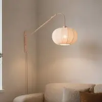 LumenXL Verstellbare Wandlampe Flera mit rundem Stoffschirm in Beige