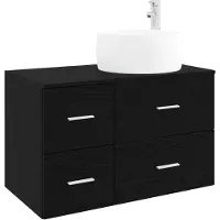 vidaXL Badezimmermöbel-Set 2 stk. Schwarze Eiche Holzwerkstoff