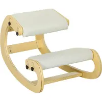 HOMCOM Ergonomisch Kniestuhl Kniehocker mit 6 verstellbaren Einstellungen Creme