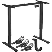 TecTake Elektrisch höhenverstellbarer Schreibtisch, 2-stufiges Gestell, Memoryfunktion, 70 kg Belastbarkeit, in schwarz