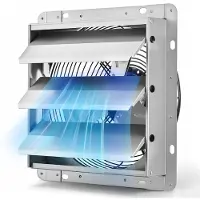 Vevor 269mm Abluftventilator mit Lamellen Industrie Wandventilator 25,5W, Stahlgehäuse, Wandmontage, 1380m3/h, 1400U/min, Leiser Betrieb, Belüftung + Kühlung für Garage Gewächshaus Werkstatt Stall