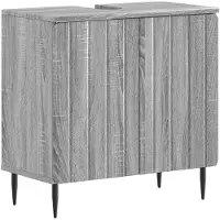 vidaXL Waschbeckenschrank ZWOLLE Sonoma-Grau 59,5 x 31,5 x 59 cm
