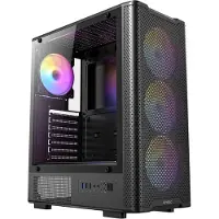 Antec VX-310 ARGB ATX, Micro-ATX , ITX Mid Tower Gaming PC Gehäuse, schwarz