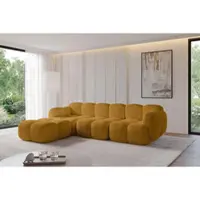 ALTDECOR POUF Miko-Puf 90x90x45 cm Senfgelb Cord Modular Sitzhocker
