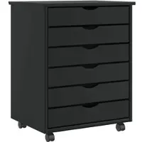 Helloshop26 - Multifunktionaler Rollschrank mit Schubladen 53 x 39 x 65,5 cm aus Kiefernholz