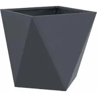 Helloshop26 - Moderner Pflanzkübel 50 x 50 x 50 cm wetterfest minimalistisches Design für den Außenbereich anthrazitfarbener Stahl