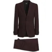 BOSS Slim-Fit Anzug aus fein gemusterter Schurwolle Grösse 46