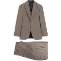 BOSS Regular-Fit Dreiteiler aus Schurwoll-Serge Grösse 102