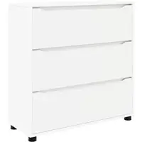 Helloshop26 - Minimalistischer Aufbewahrungsschrank mit Schubladen 80 x 31 x 81 cm weißes Holzwerkstoff