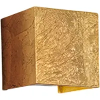Zafferano Wandleuchte, Aluminium und Polycarbonat, 100x100x100 mm, LED 6.5 Watt, 3000K, IP54, Farbwiedergabe CRI 90, Blattgold