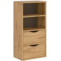 Helloshop26 - Vintage Beistellschrank mit 2 Schubladen und 2 Ablagen 40 x 24 x 79 cm aus massivem Kiefernholz 02_0058040