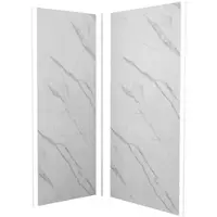 AICA 40x40cm Weißes Marmormuster Duschrückwand Aluverbundplatte Fliesenersatz 3mm Aluminiumverbundplatte Aluplatte Alu Höhe 210cm