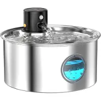 Sonstiges Kabelloser Edelstahl Katzenbrunnen mit Akku 3.2L Wasserspender mit Bewegungsmelder