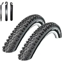 Schwalbe 2 x Fahrradreifen Rapid Rob 29 x 2,25 (57-622) Schwarz inkl. Reifenheber