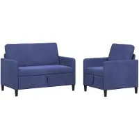 vidaXL Sofa Set mit Stauraum 2 stk. Polizeiblau Polyester