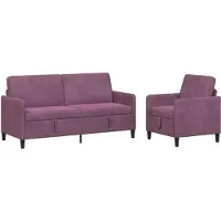 vidaXL Sofa Set mit Stauraum 2 stk. Lila Polyester