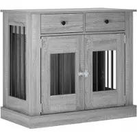 vidaXL Hundekäfigmöbel Sonoma-Grau 90 x 47,5 x 80 cm Holzwerkstoff