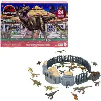 Jurassic World Adventskalender von Mattel, Spielzeug mit 19 Figuren, inklusive Dekoration