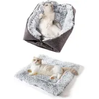 OEM Kuscheldecke 2-in-1 - Plüsch Katzenkissen - Waschbar - Weich - Für kleine/mittlere Hunde geeignet - 61x51 cm - Tierbett