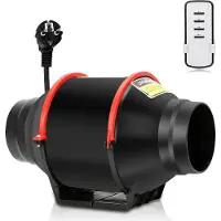 Yakimz Rohrventilator 150mm Bad-Lüfter mit Fernbedienung Lüfter Leise Wandlüfter Abluftventilator Bad-Ventilator